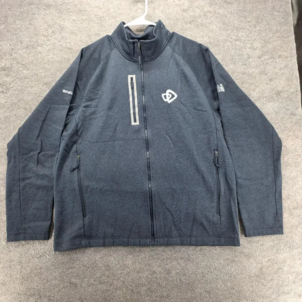 The North Face Jacket Mens XL Gray Windbreaker Full Zip Lined Pockets Logo